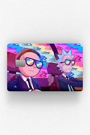 Rick And Morty Mor Çipli/çipsiz Kart Stickerı Kaplama