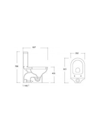 Güral Compact Alttan Çıkışlı Klozet