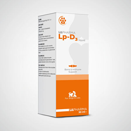 Lapharma Lp-D3 Liquid Kedi&Köpek D Vitamini Takviye 30 ml. 