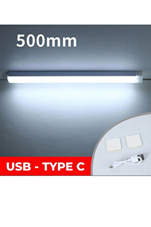 50 cm Beyaz Işık Sensörlü LED Lamba – Şarjlı, Dolap ve Koridor Kullanımı