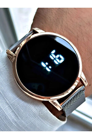 Led Dijital Hasır Mıknatıslı Kordon Erkek Kol Saati