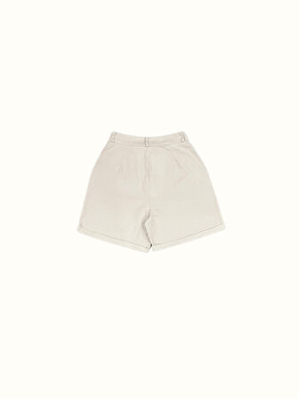 Slim Fit Duble Paça Gabardin Şort %100 Pamuk