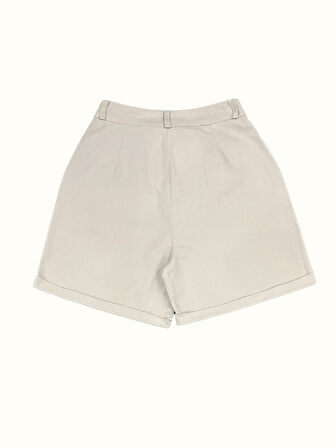 Slim Fit Duble Paça Gabardin Şort %100 Pamuk