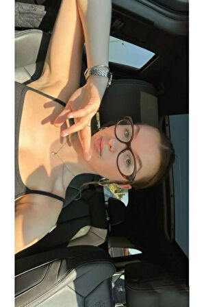 Leon Kahverengi Cat Eye Klasik Retro Leopar Popüler Mavi Işık Korumali Blue Block Şeffaf Gözlük