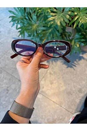 Leon Kahverengi Cat Eye Klasik Retro Leopar Popüler Mavi Işık Korumali Blue Block Şeffaf Gözlük