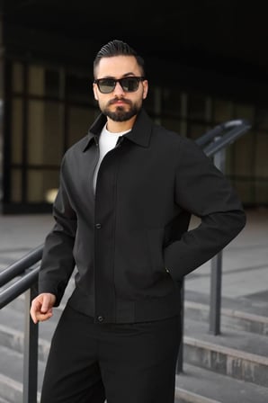 Premium Retro Milano Gabardin Ceket -Tok Duruşlu Sade ve Şık