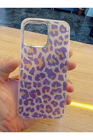 İPhone 14 Pro Leopar Desen Hologramlı Kılıf Darbe Korumalı Kapak