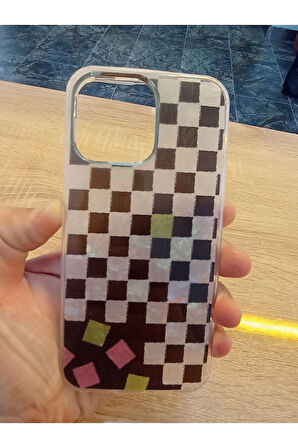 İPhone 14 Pro Leopar Desen Hologramlı Kılıf Darbe Korumalı Kapak