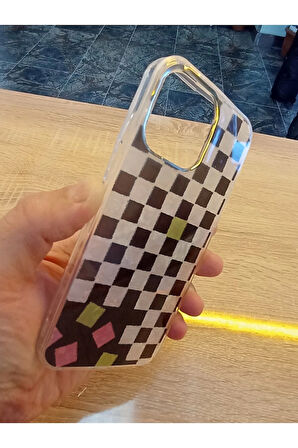 İPhone 14 Pro Leopar Desen Hologramlı Kılıf Darbe Korumalı Kapak