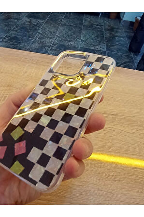 İPhone 14 Pro Leopar Desen Hologramlı Kılıf Darbe Korumalı Kapak