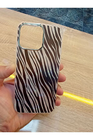 İPhone 14 Pro Leopar Desen Hologramlı Kılıf Darbe Korumalı Kapak