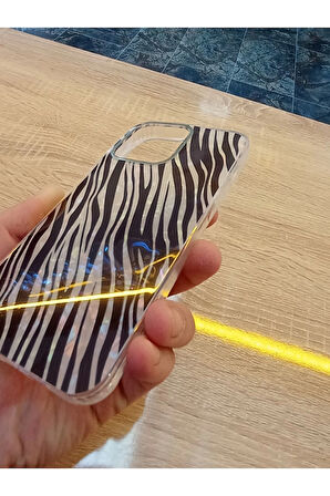İPhone 14 Pro Leopar Desen Hologramlı Kılıf Darbe Korumalı Kapak