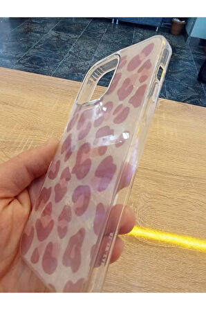 İPhone 14 Pro Max Leopar Desen Hologramlı Kılıf Darbe Korumalı Kapak