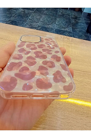 İPhone 14 Pro Max Leopar Desen Hologramlı Kılıf Darbe Korumalı Kapak