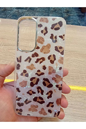 Samsung Galaxy A15 Leopar Desen Hologramlı Kılıf Darbe Korumalı Kapak