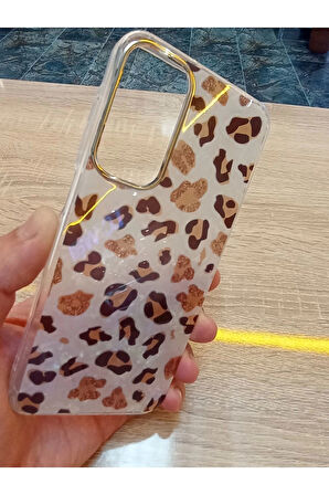 Samsung Galaxy A15 Leopar Desen Hologramlı Kılıf Darbe Korumalı Kapak