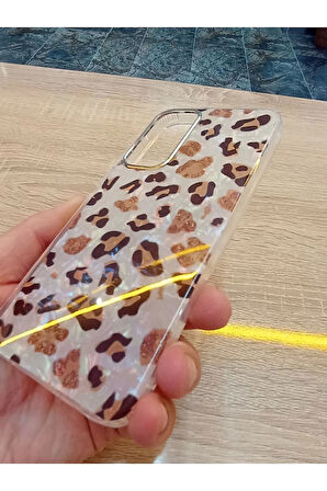 Samsung Galaxy A15 Leopar Desen Hologramlı Kılıf Darbe Korumalı Kapak