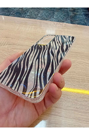 Samsung Galaxy A25 Leopar Desen Hologramlı Kılıf Darbe Korumalı Kapak