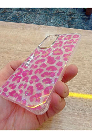 Samsung Galaxy A25 Leopar Desen Hologramlı Kılıf Darbe Korumalı Kapak