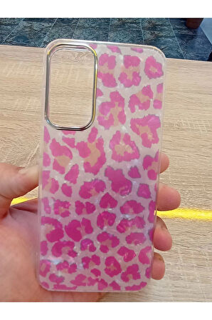 Samsung Galaxy A25 Leopar Desen Hologramlı Kılıf Darbe Korumalı Kapak