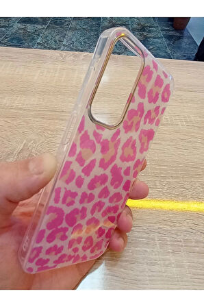 Samsung Galaxy A25 Leopar Desen Hologramlı Kılıf Darbe Korumalı Kapak