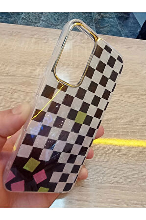 Samsung Galaxy A25 Leopar Desen Hologramlı Kılıf Darbe Korumalı Kapak