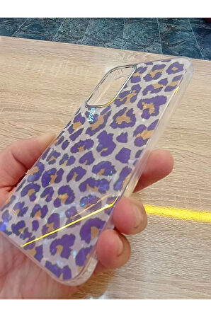Samsung Galaxy A35 Leopar Desen Hologramlı Kılıf Darbe Korumalı Kapak