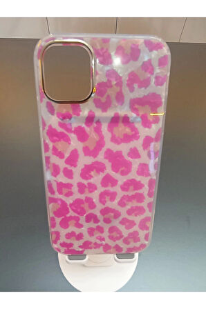 İPhone 13 Ve İPhone 14 Uyumlu Leopar Desen  Hologram Kapak Darbe Korumalı Kılıf