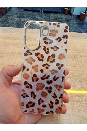Xiaomi Redmi 13C 4G Leopar Desen Hologramlı Kılıf Darbe Korumalı Kapak