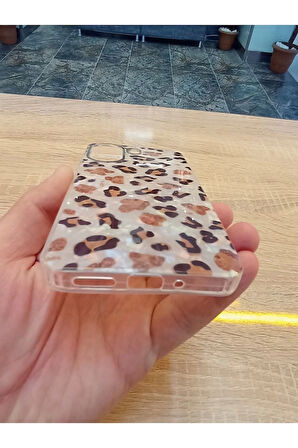 Xiaomi Redmi 13C 4G Leopar Desen Hologramlı Kılıf Darbe Korumalı Kapak