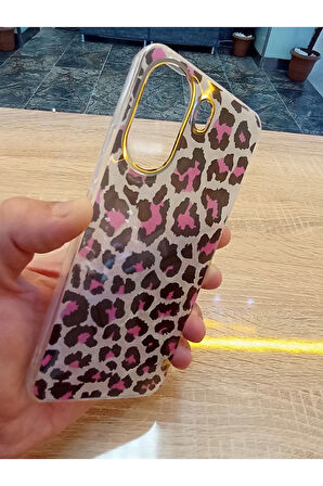 Xiaomi Redmi 13C 4G Leopar Desen Hologramlı Kılıf Darbe Korumalı Kapak