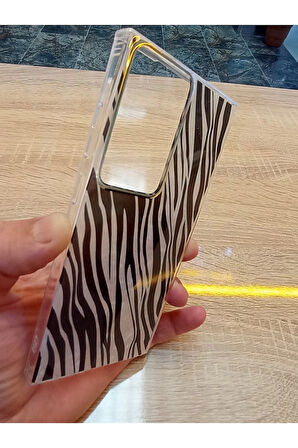 Samsung Galaxy S23 Ultra Leopar Desen Hologramlı Kılıf Darbe Korumalı Kapak