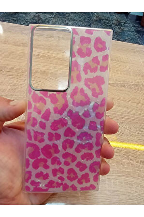 Samsung Galaxy S23 Ultra Leopar Desen Hologramlı Kılıf Darbe Korumalı Kapak