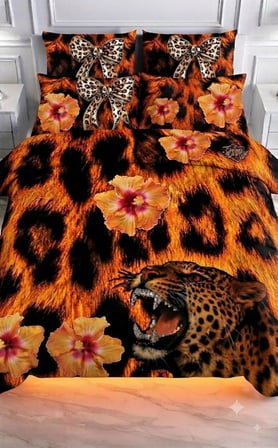 Özel Tasarım Marka Çift Kişilik Nevresim Takımı Organik Saten Pamuk Luxury Premium Cotton Kumaş 240*260 Cm Ranforce Deluxe Seri Leopar desen kalp lotus çiçek genç aşk gül