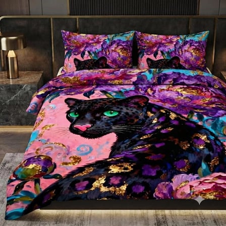 Özel Tasarım Marka Çift Kişilik Nevresim Takımı Organik Saten Pamuk Luxury Premium Cotton Kumaş 240*260 Cm Ranforce Deluxe Seri Leopar desen kalp lotus çiçek genç aşk gül