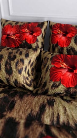 Özel Tasarım Marka Çift Kişilik Nevresim Takımı Organik Saten Pamuk Luxury Premium Cotton Kumaş 240*260 Cm Ranforce Deluxe Seri Leopar desen kalp lotus çiçek genç aşk gül