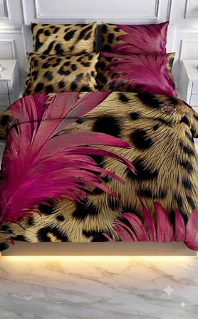 Özel Tasarım Marka Çift Kişilik Nevresim Takımı Organik Saten Pamuk Luxury Premium Cotton Kumaş 240*260 Cm Ranforce Deluxe Seri Leopar desen kalp lotus çiçek genç aşk gül