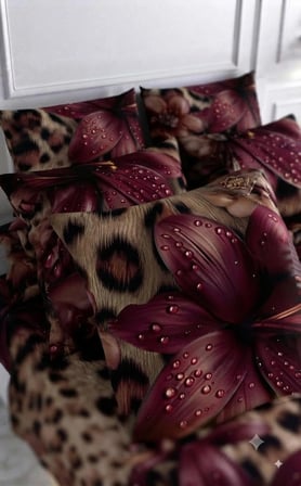 Özel Tasarım Marka Çift Kişilik Nevresim Takımı Organik Saten Pamuk Luxury Premium Cotton Kumaş 240*260 Cm Ranforce Deluxe Seri Leopar desen kalp lotus çiçek genç aşk gül