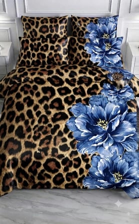 Özel Tasarım Marka Çift Kişilik Nevresim Takımı Organik Saten Pamuk Luxury Premium Cotton Kumaş 240*260 Cm Ranforce Deluxe Seri Leopar desen kalp lotus çiçek genç aşk gül