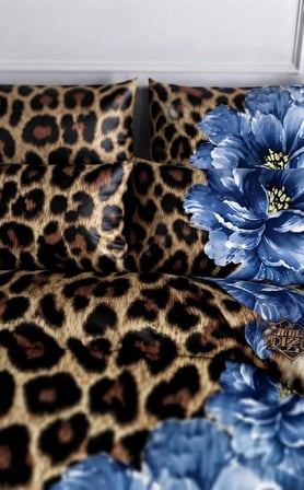 Özel Tasarım Marka Çift Kişilik Nevresim Takımı Organik Saten Pamuk Luxury Premium Cotton Kumaş 240*260 Cm Ranforce Deluxe Seri Leopar desen kalp lotus çiçek genç aşk gül