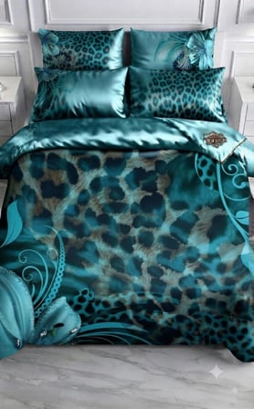 Özel Tasarım Marka Çift Kişilik Nevresim Takımı Organik Saten Pamuk Luxury Premium Cotton Kumaş 240*260 Cm Ranforce Deluxe Seri Leopar desen kalp lotus çiçek genç aşk gül