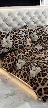 Özel Tasarım Marka Çift Kişilik Nevresim Takımı Organik Saten Pamuk Luxury Premium Cotton Kumaş 240*260 Cm Ranforce Deluxe Seri Leopar desen kalp lotus çiçek genç aşk gül