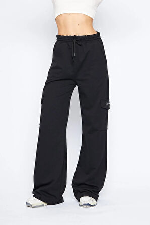 Lesa Wear Kargo Cepli Palazzo Pantolon Oversize Kesim