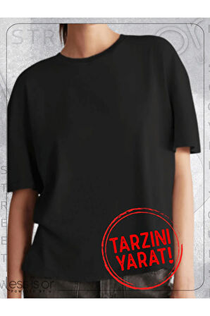 Siyah Oversize Basic Tshirt