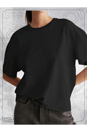 Siyah Oversize Basic Tshirt