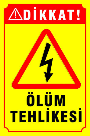 Ölüm Tehlikesi PVC Levhası 20x30 cm
