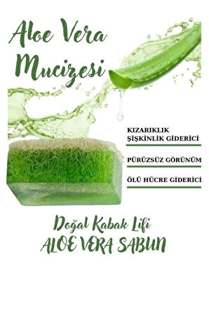 Doğal Kabak Lifli Aloe Vera Kabak Lifli Sabun 100-120 Gr