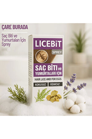 Licebit - Saç Biti ve Yumurtaları İçin Saç Spreyi 75 Ml (Kokusuz, Böcek İlaçsız, Renksiz)