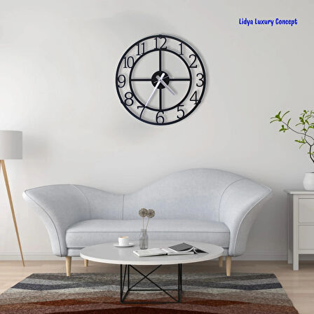 Sessiz Akar Mekanizmalı 40 cm Siyah Metal Duvar Saati – Minimalist Tasarım ve Şık Dokunuş