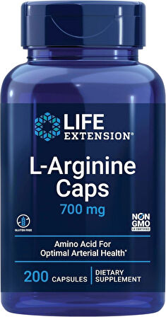 Life Extension L-Arginine Nitric Oxide 700 mg Vitamin C Immune Health Bones 200 Caps